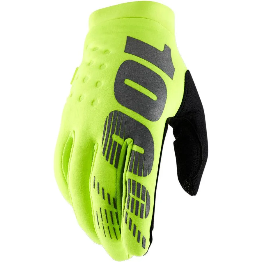 100% Brisker Gloves - Fluo Yellow