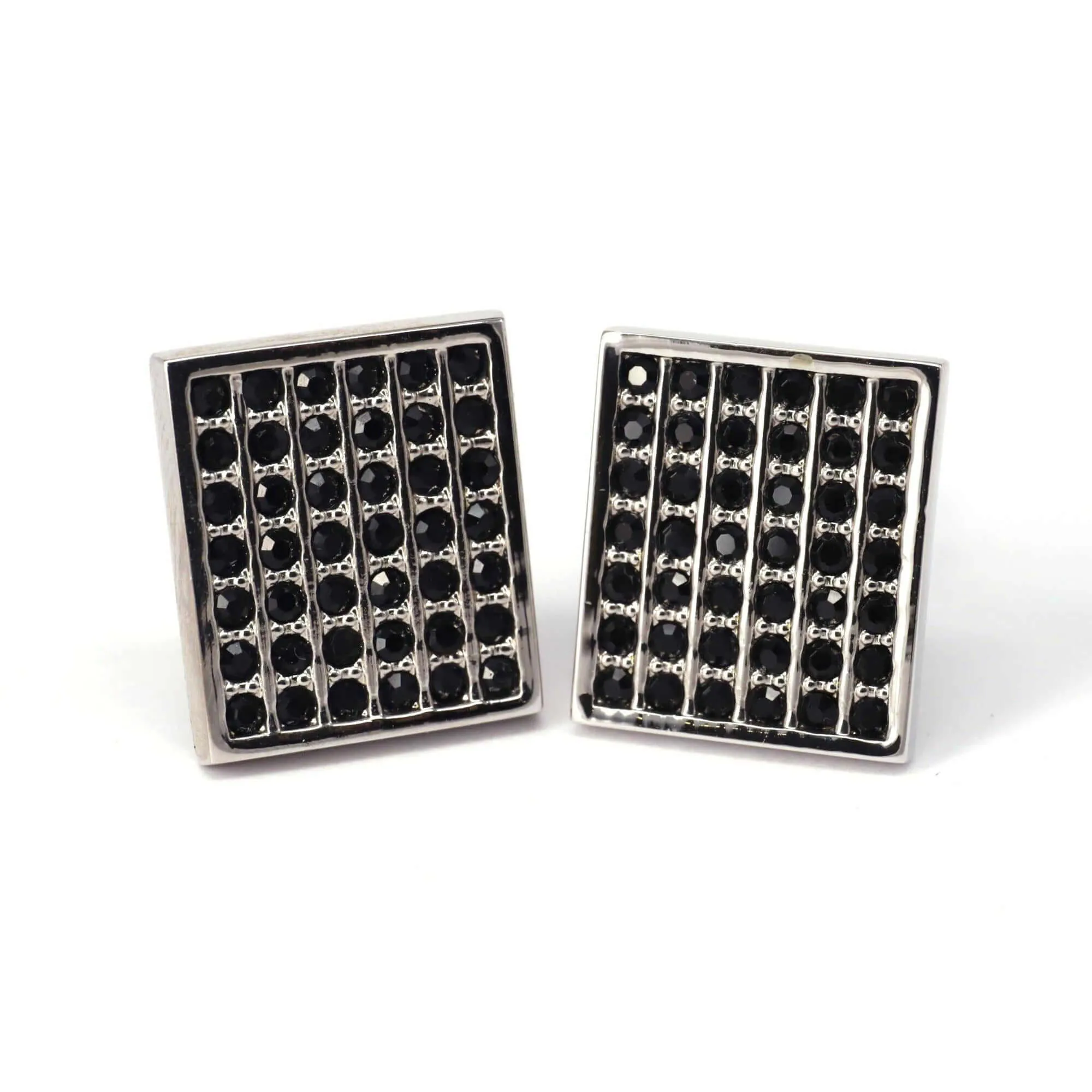 42 Black Check Crystals Cufflinks (Online Exclusive)