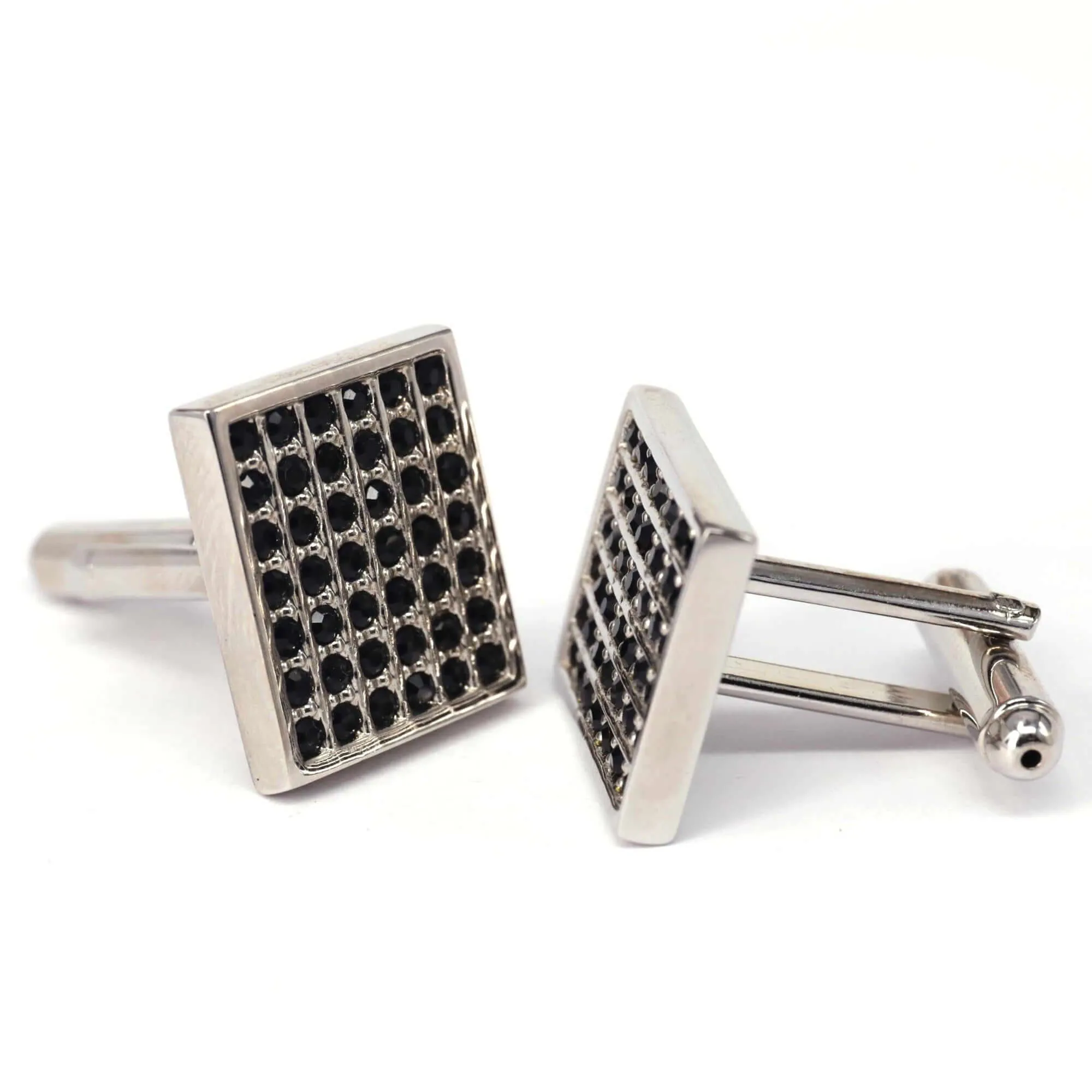 42 Black Check Crystals Cufflinks (Online Exclusive)