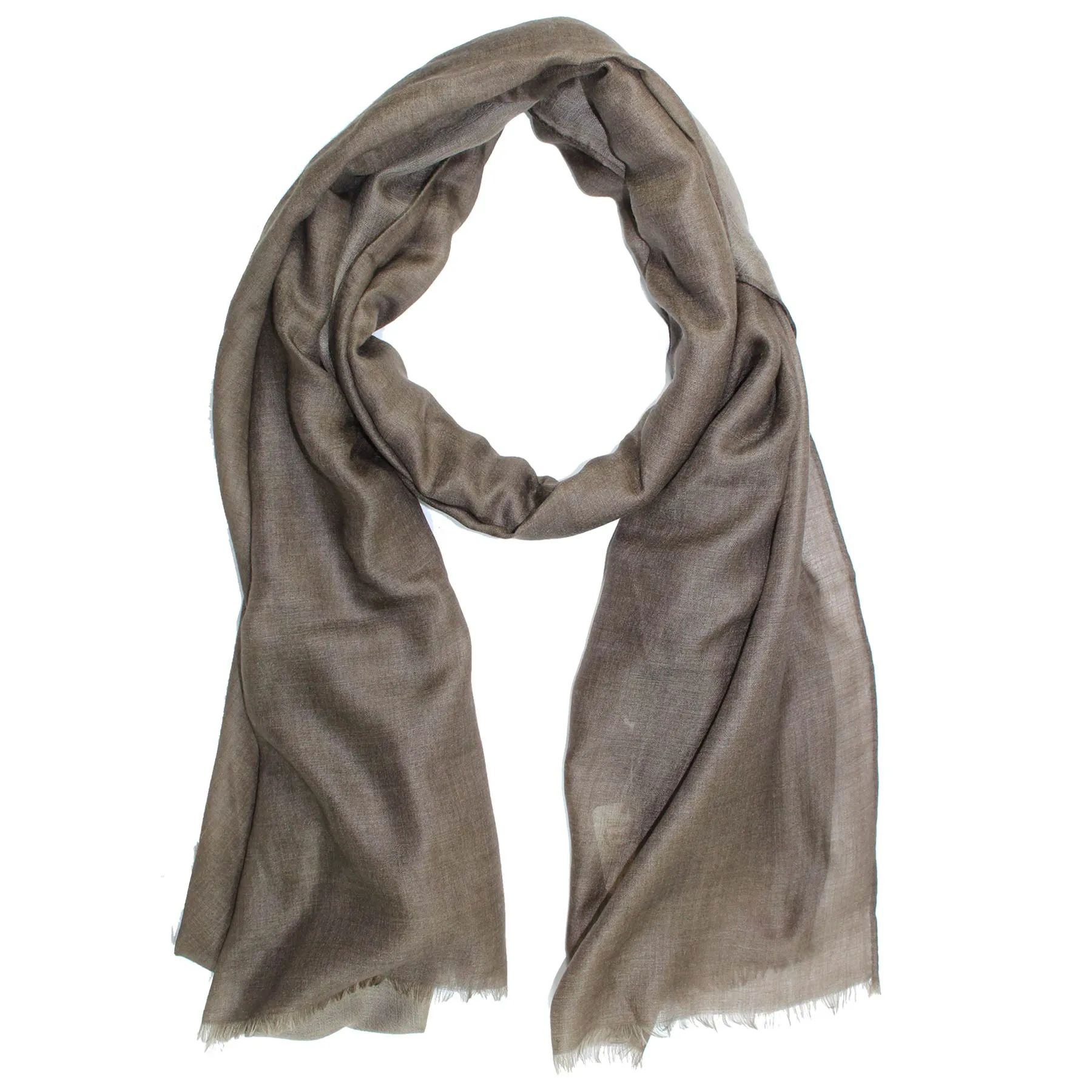 Agnona Scarf Taupe Brown - Luxury Cashmere Silk Shawl