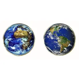 Bassin and Brown Planet Earth Cufflinks - Blue/Green