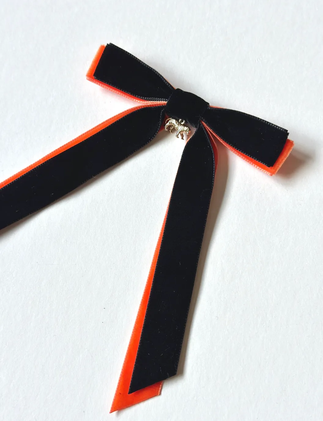 Bengals Charm Bows | Black and Orange Bows | Cincinnati Bengals Hair Accessories