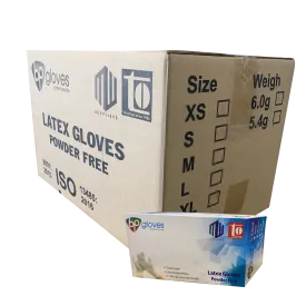 BP Latex Gloves, Powder-Free, size S, CASE (Pk: 100 pcs/box, 10 boxes/case)