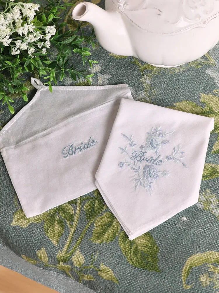 Bride Embroidered Envelope Hankie