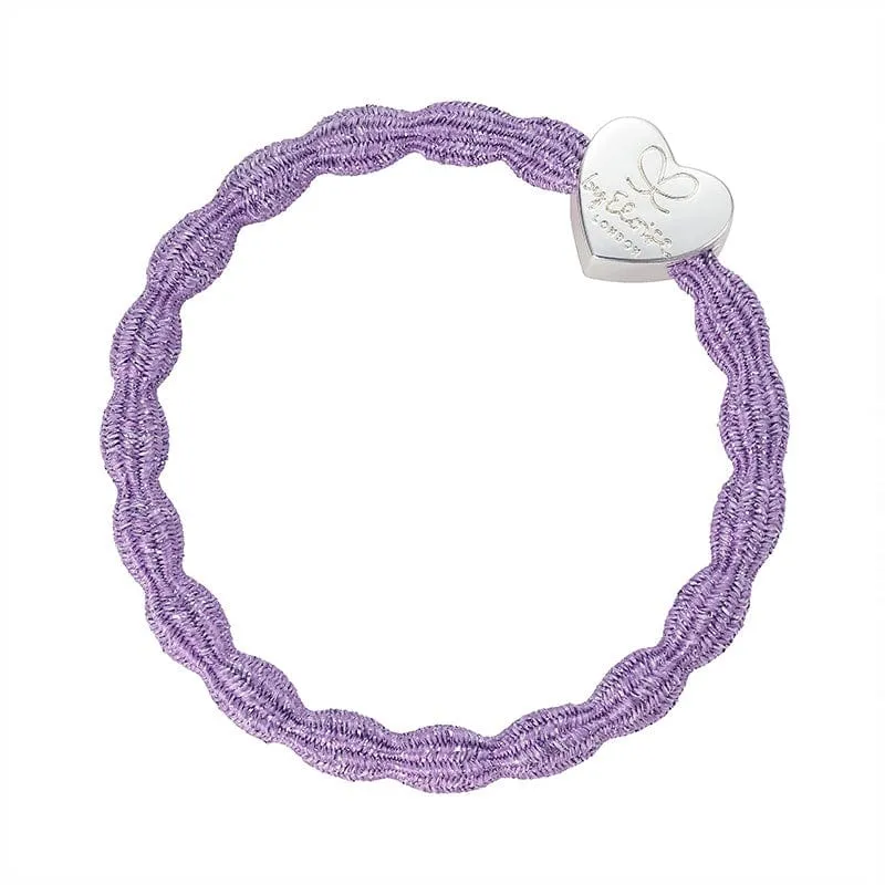 By Eloise Bangle Band | Metallic Silver Heart Lilac