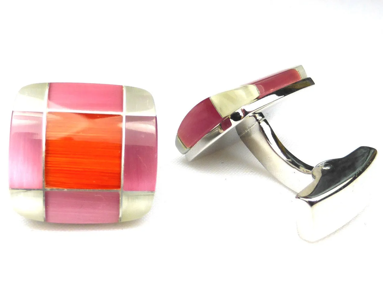 Classic Square Pink Cufflinks