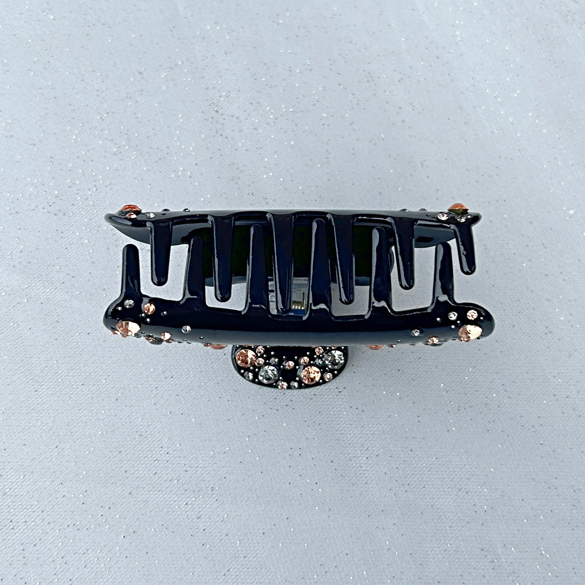 Crystal Hair Claw Clip in Black