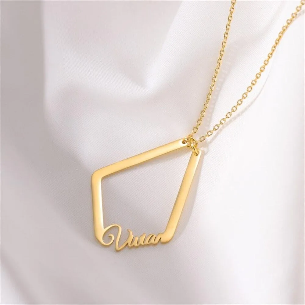 Custom Name Geometric Choker Necklaces