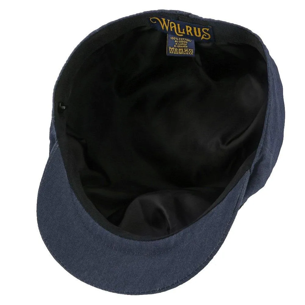 Denim Eight - Walrus Hats Navy Cotton 8 Panel Newsboy Cap