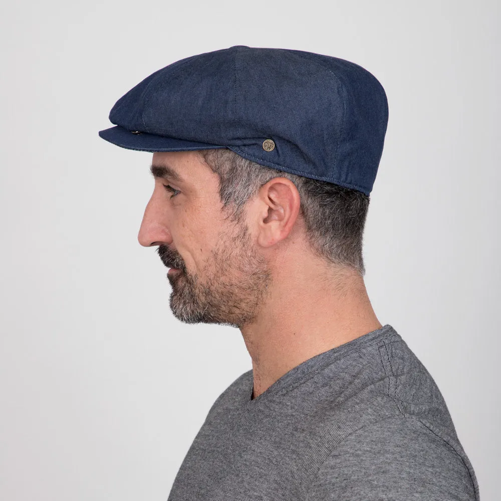 Denim Eight - Walrus Hats Navy Cotton 8 Panel Newsboy Cap