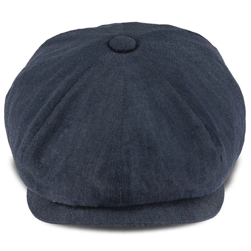 Denim Eight - Walrus Hats Navy Cotton 8 Panel Newsboy Cap