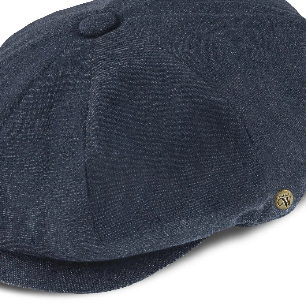 Denim Eight - Walrus Hats Navy Cotton 8 Panel Newsboy Cap