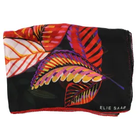 Elie Saab Scarf Black Red Purple Floral - Chiffon Silk Shawl SALE