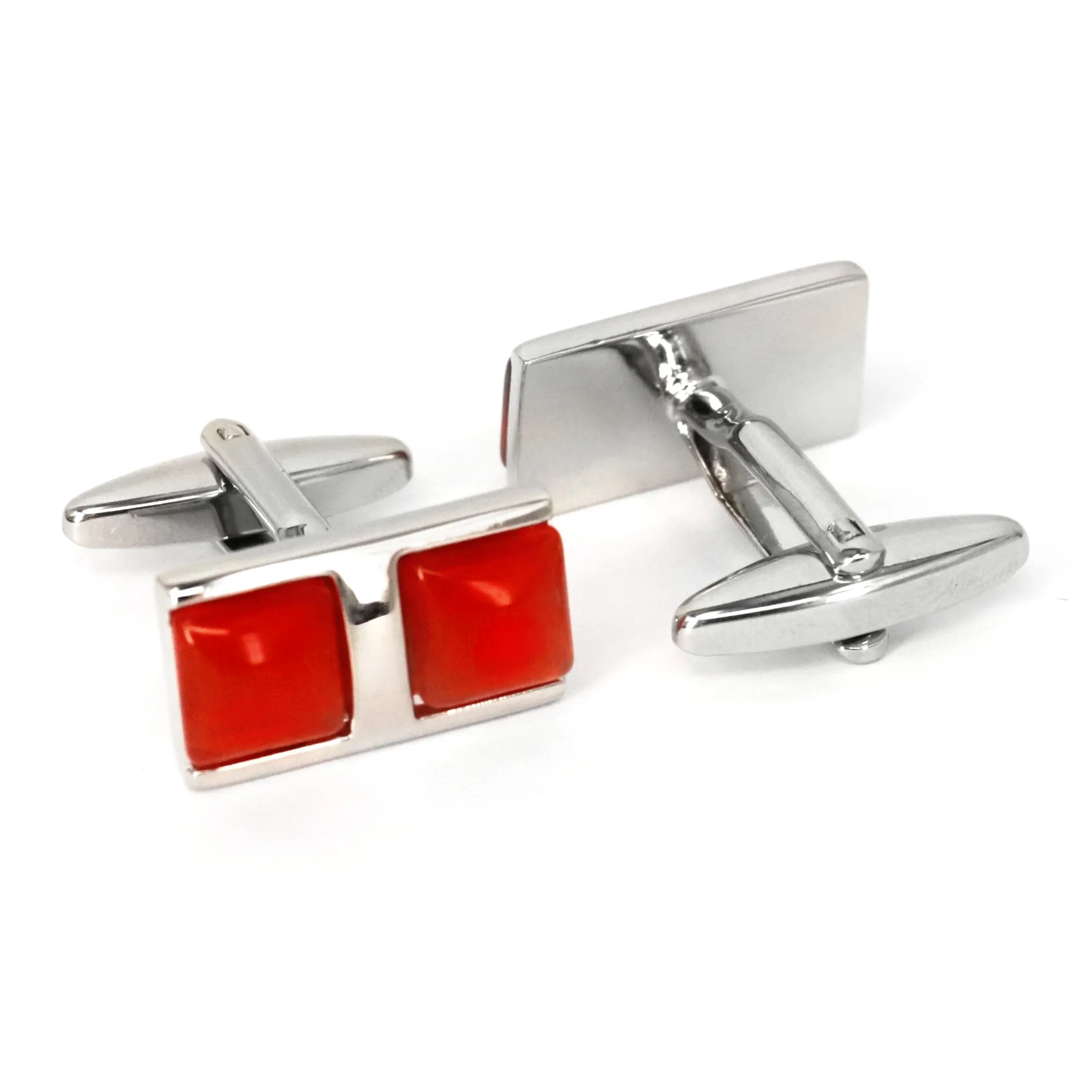 Fiber Glass 2 Orange Square Cufflinks (Online Exclusive)