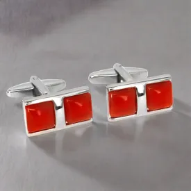 Fiber Glass 2 Orange Square Cufflinks (Online Exclusive)