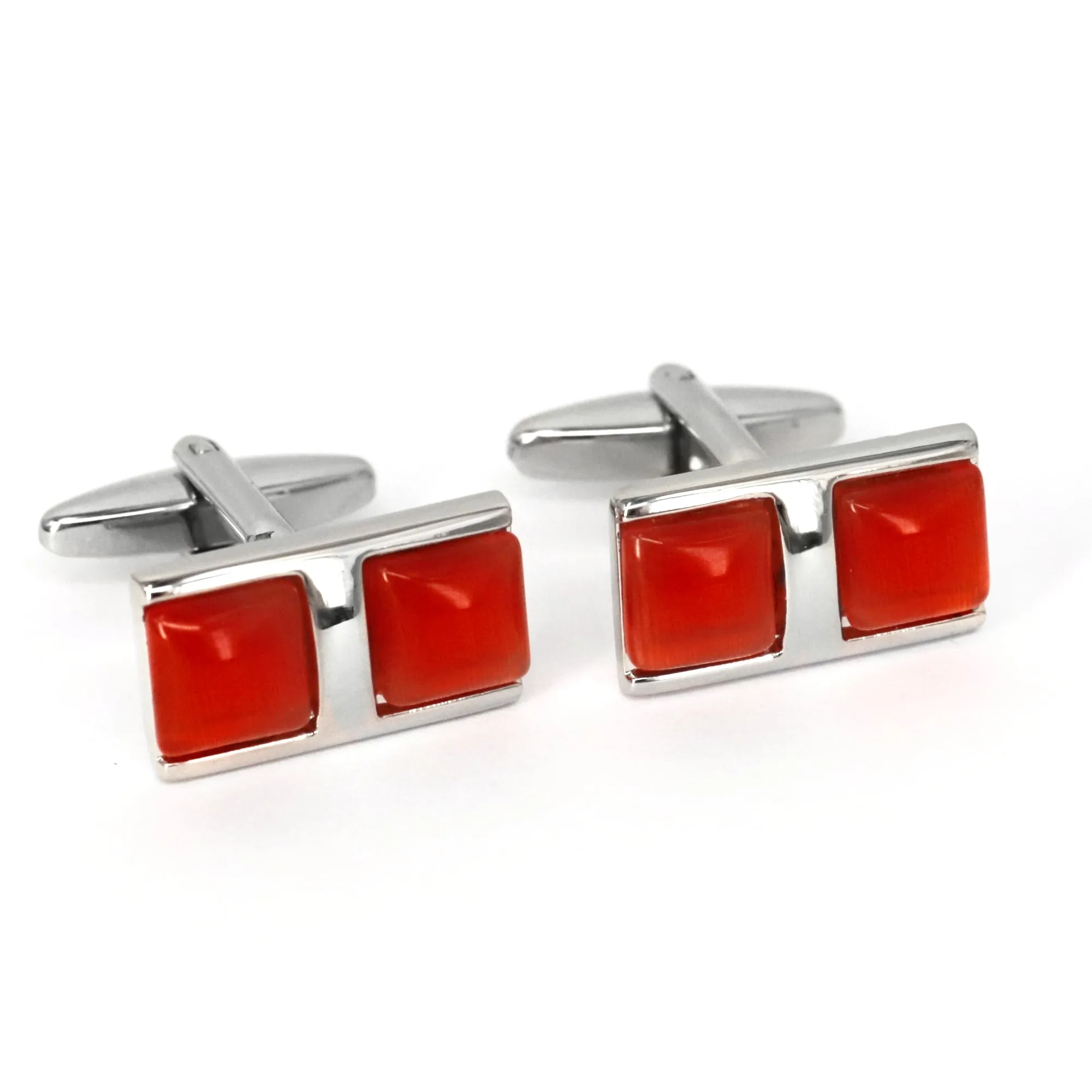 Fiber Glass 2 Orange Square Cufflinks (Online Exclusive)