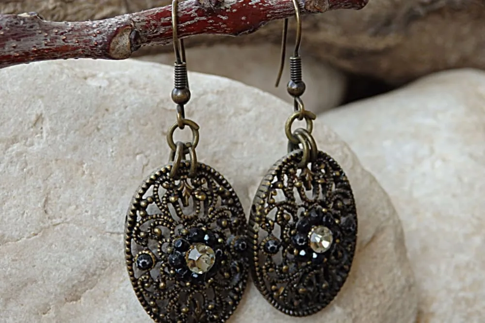 Filigree drop earrings