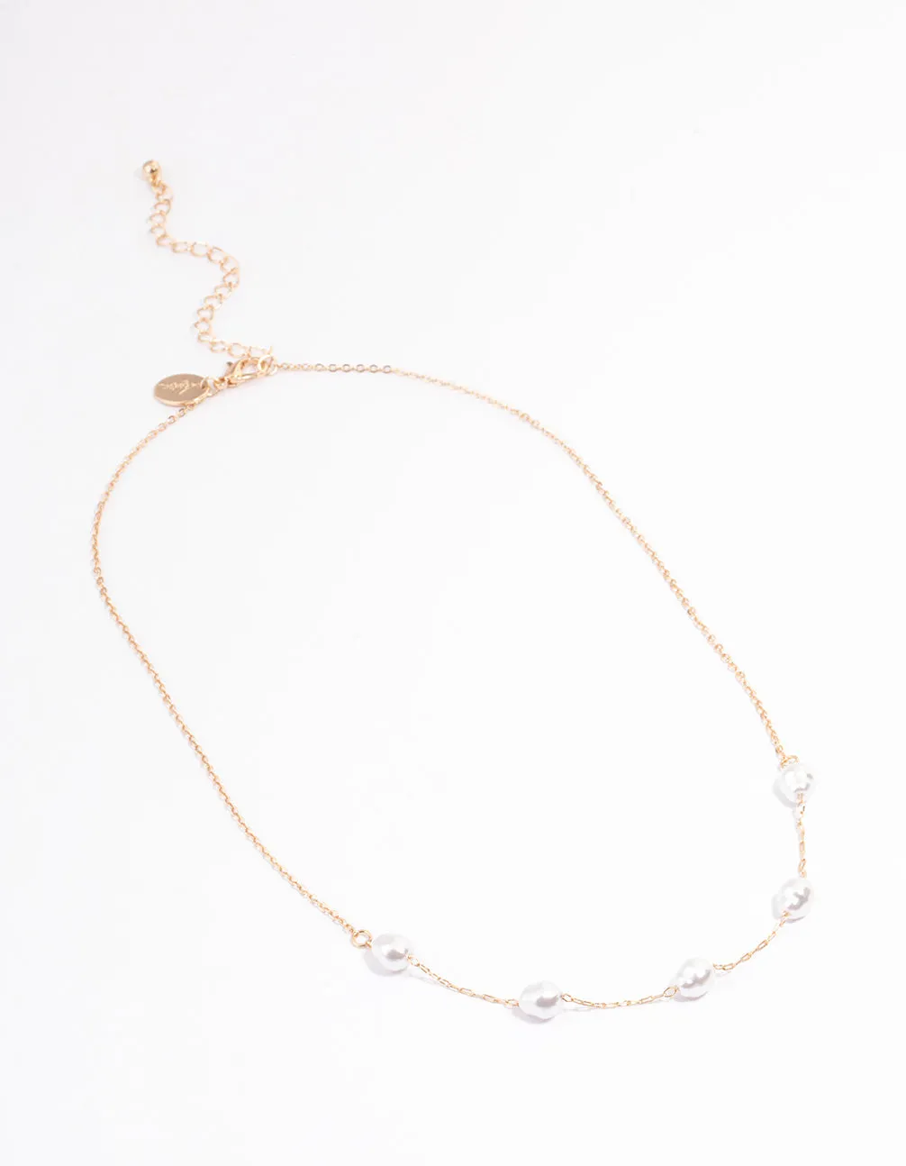 Gold Organic Pearl & Bead Necklace