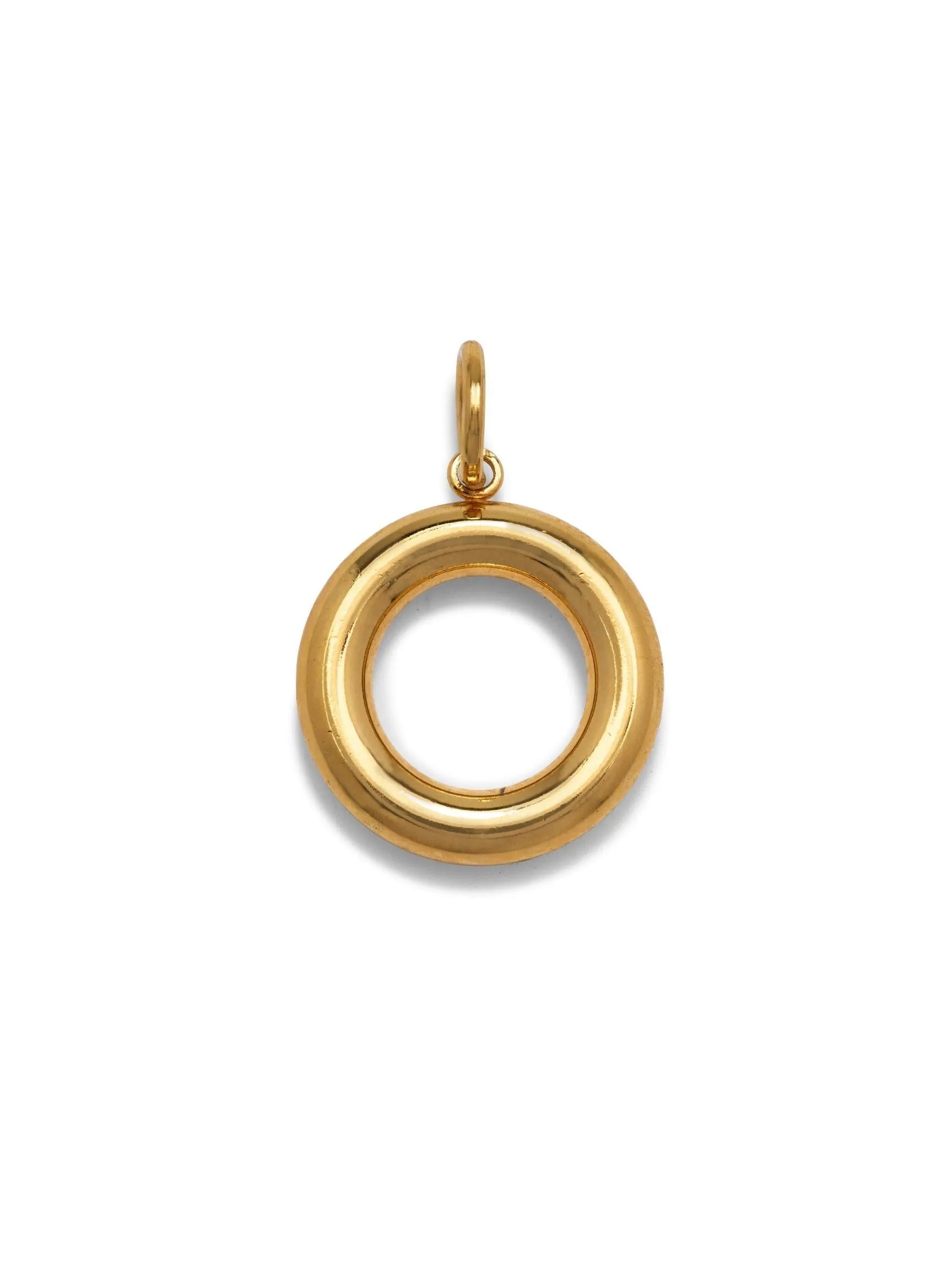 Gold Smooth Doughnut Necklace Pendant Charm