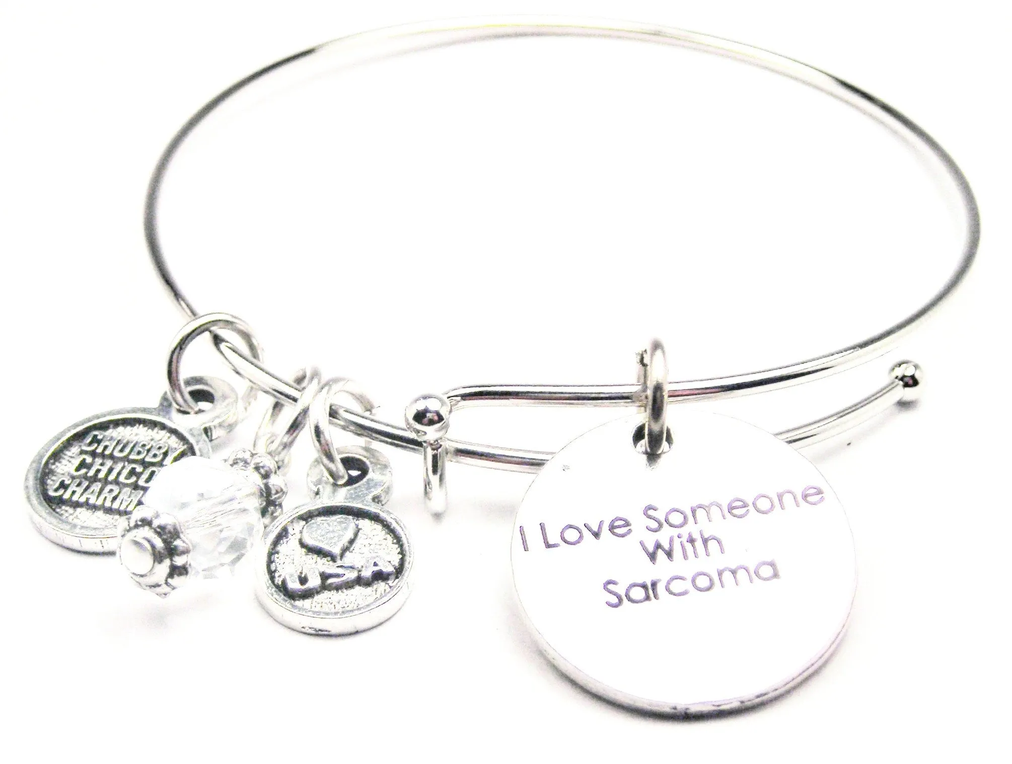 I Love Someone With Sarcoma Expandable Bangle Bracelet