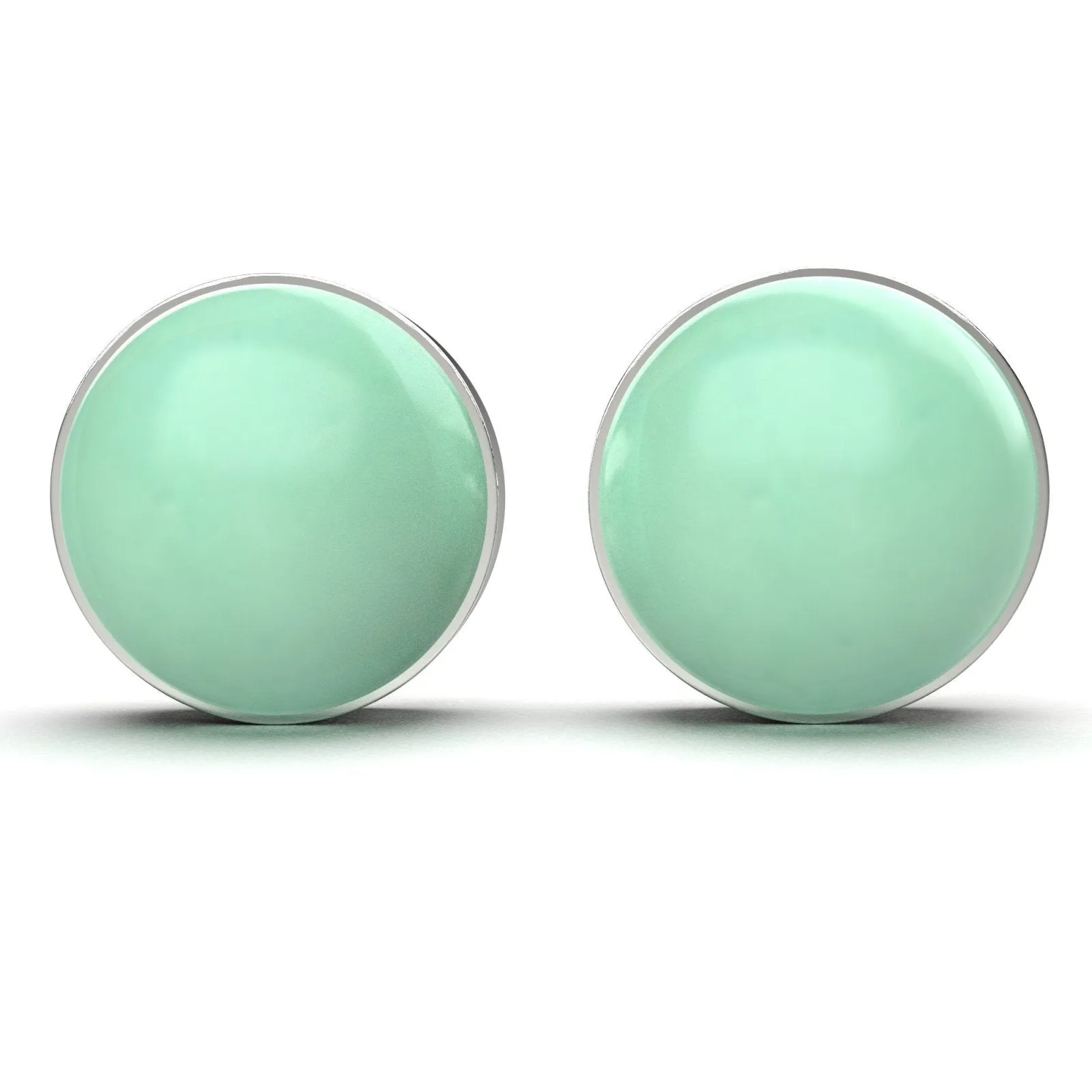 Lime Green Chrysoprase Gemstone Stud Earrings