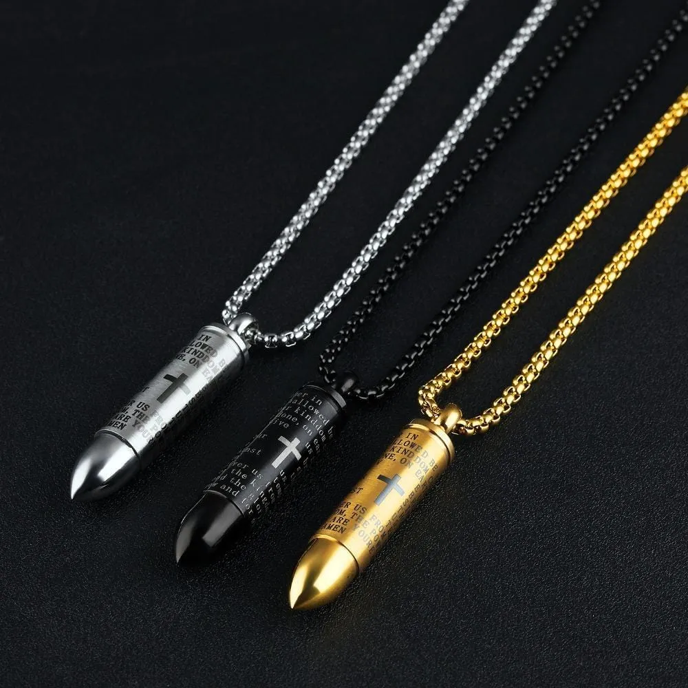 Men's Christian Necklace <br> Bullet Necklace