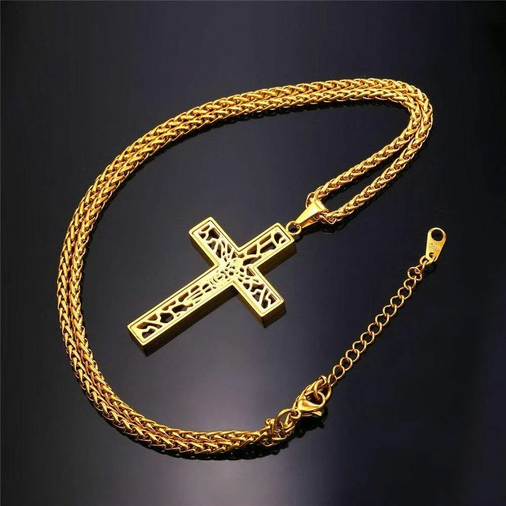 Men's Christian Necklace <br> Hollow Cross