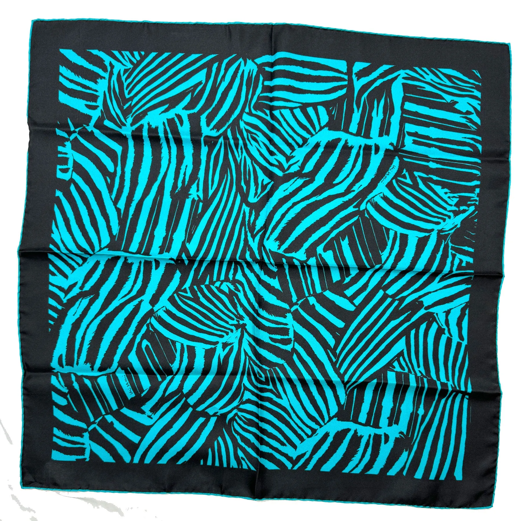 Missoni Small Silk Scarf Aqua Black Design