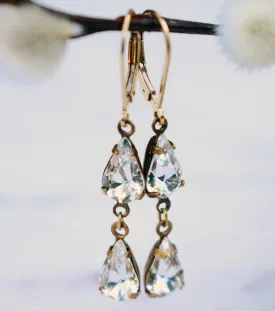 Pear-cut Crystal Droplet Earrings