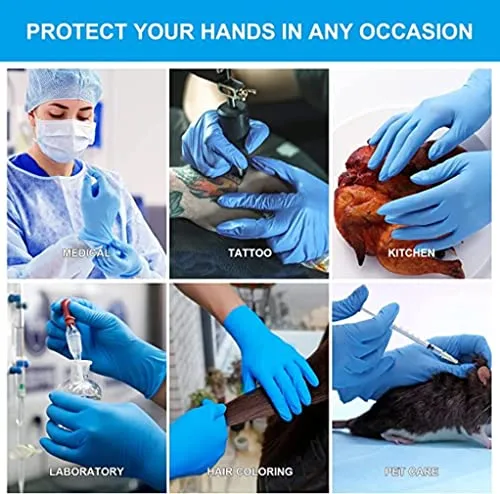 Pehel International Nitrile Gloves Surgical (100 Pcs, Blue) - Disposable gloves with Sturdy Box Design, Ambidextrous, Puncture Resistance, For Varied Applications, Powder Free surgical gloves.