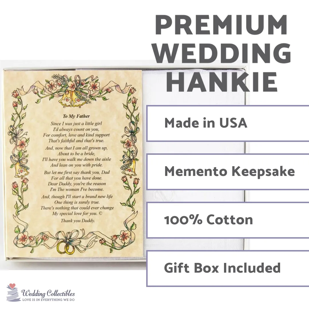 Personalized From the Bride to her Father Wedding Handkerchief