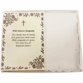 Personalized Sympathy Bereavement Christian Religious with Cross Poetry Woman's Handkerchief Gift Keepsake Ideas for Loved One