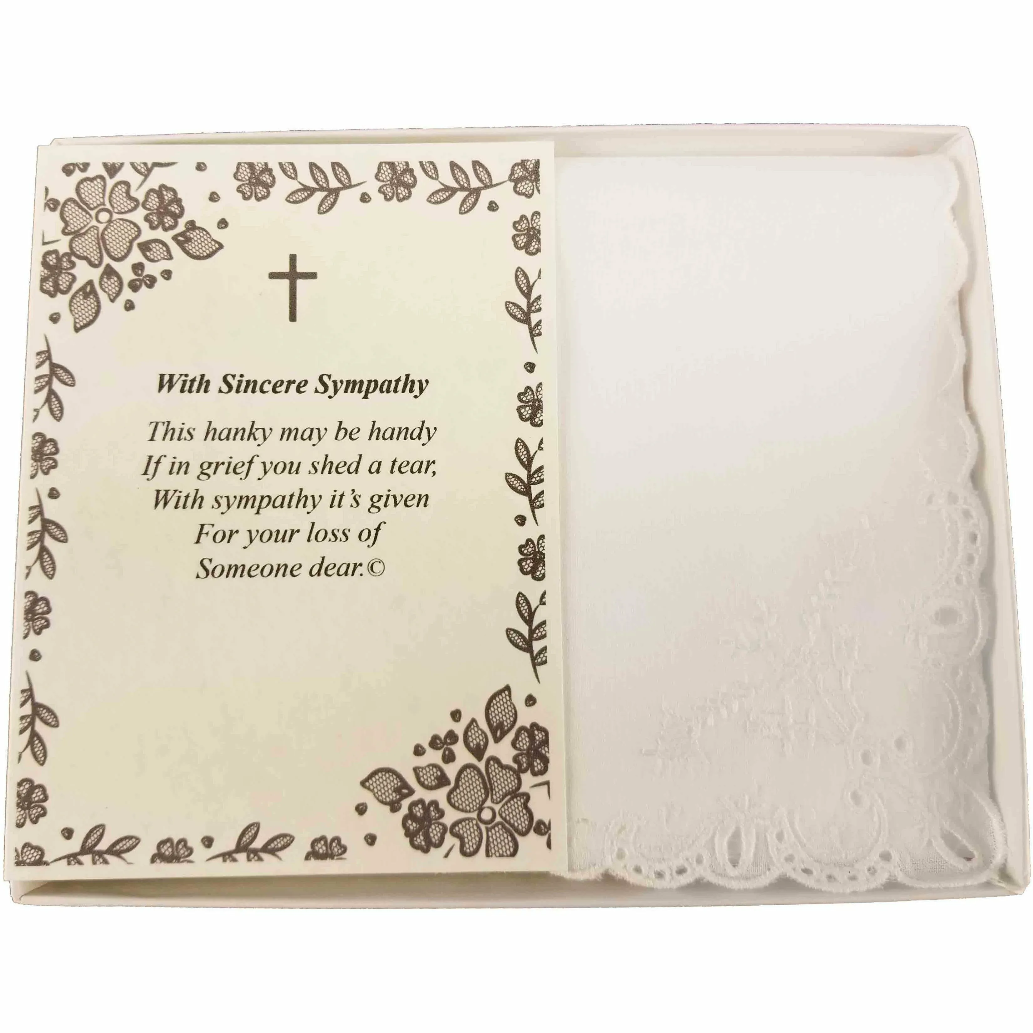 Personalized Sympathy Bereavement Christian Religious with Cross Poetry Woman's Handkerchief Gift Keepsake Ideas for Loved One