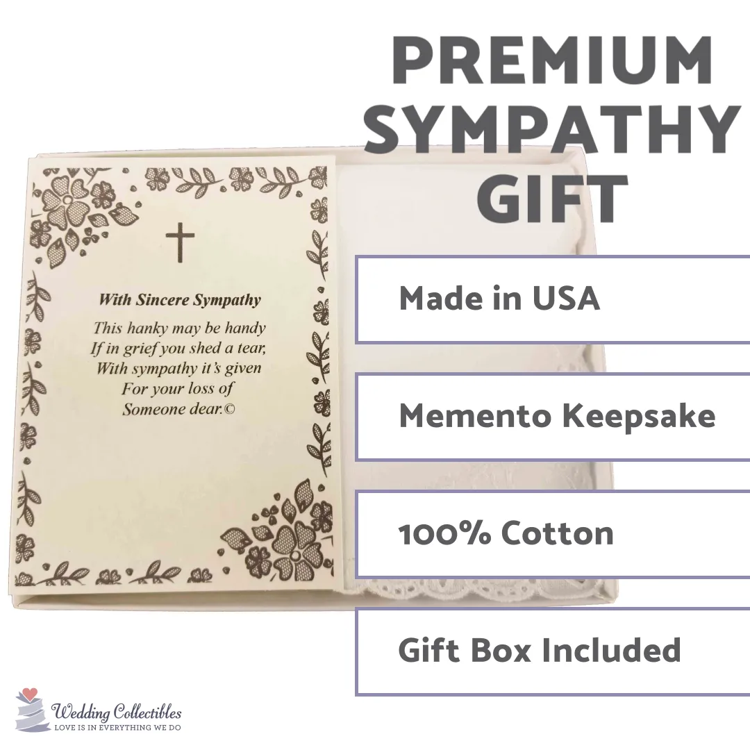 Personalized Sympathy Bereavement Christian Religious with Cross Poetry Woman's Handkerchief Gift Keepsake Ideas for Loved One