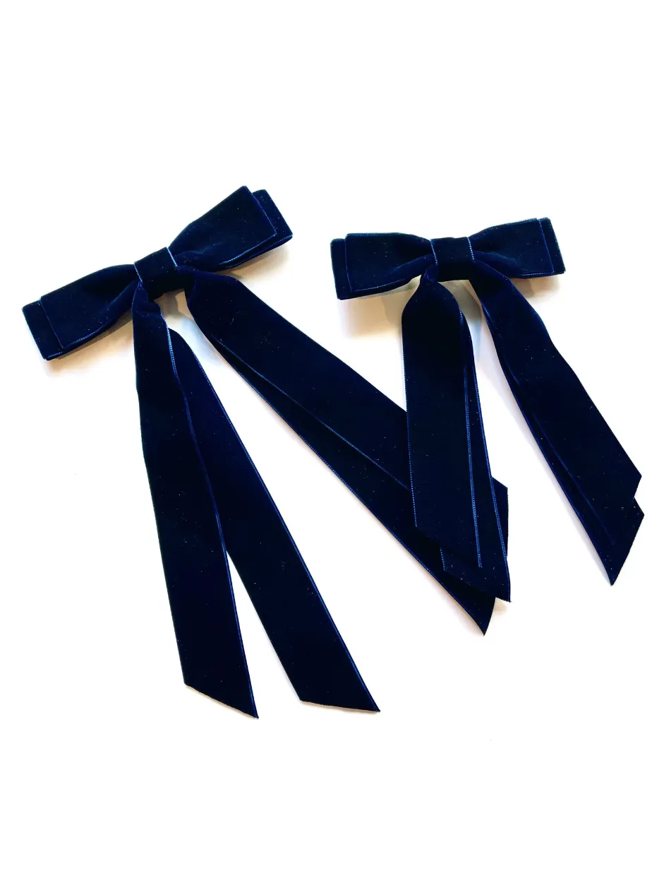 Petite Oversize Velvet Long Bow | Upscale Bows for Women | Luxury Designer Hair Accessories | Made to Order