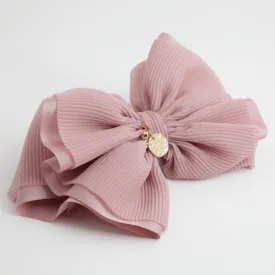 Pleat Layer Hair Bow French Hair Barrette Women Hair Accessories Big Bow hair Barrette