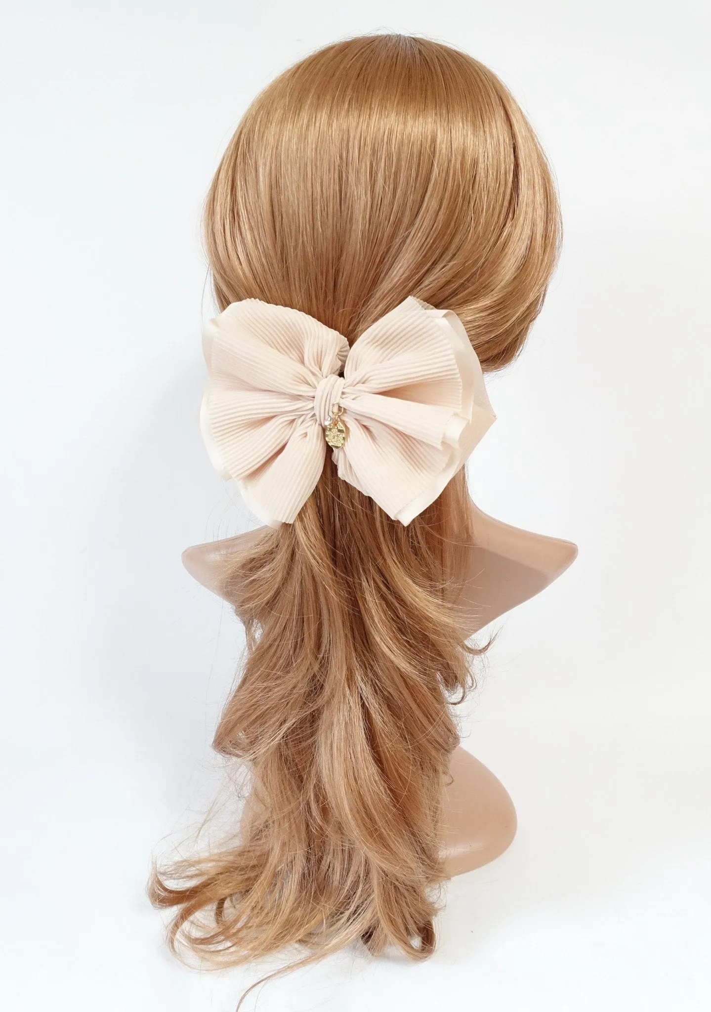 Pleat Layer Hair Bow French Hair Barrette Women Hair Accessories Big Bow hair Barrette