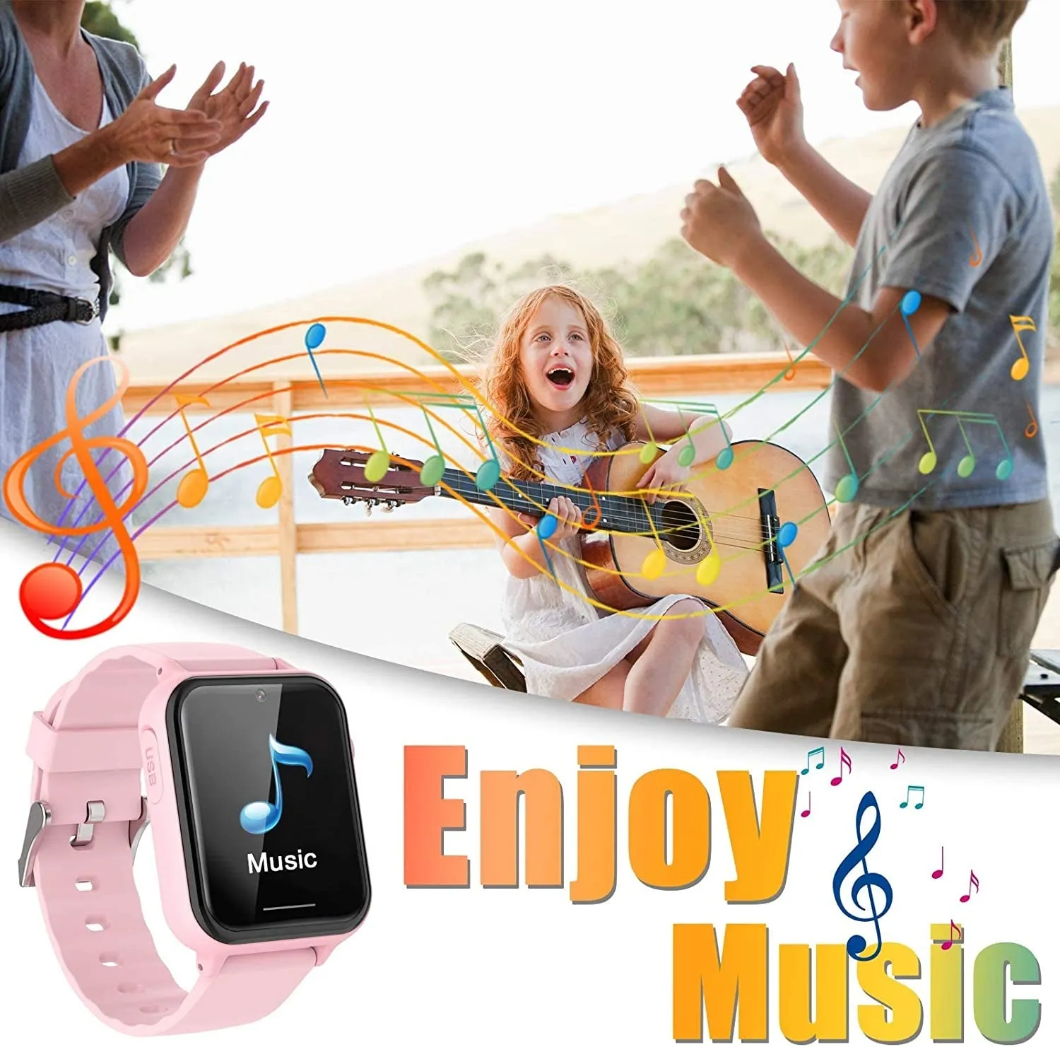 PTHTECHUS Smart Watch for Kids - Boys Girls Smartwatch with 2 Way Phone Need 2G SIM to Call SOS Games Music MP3 Player HD Selfie Camera Calculator Alarm Timer 12/24 Hours for 4-15 Years Old Students