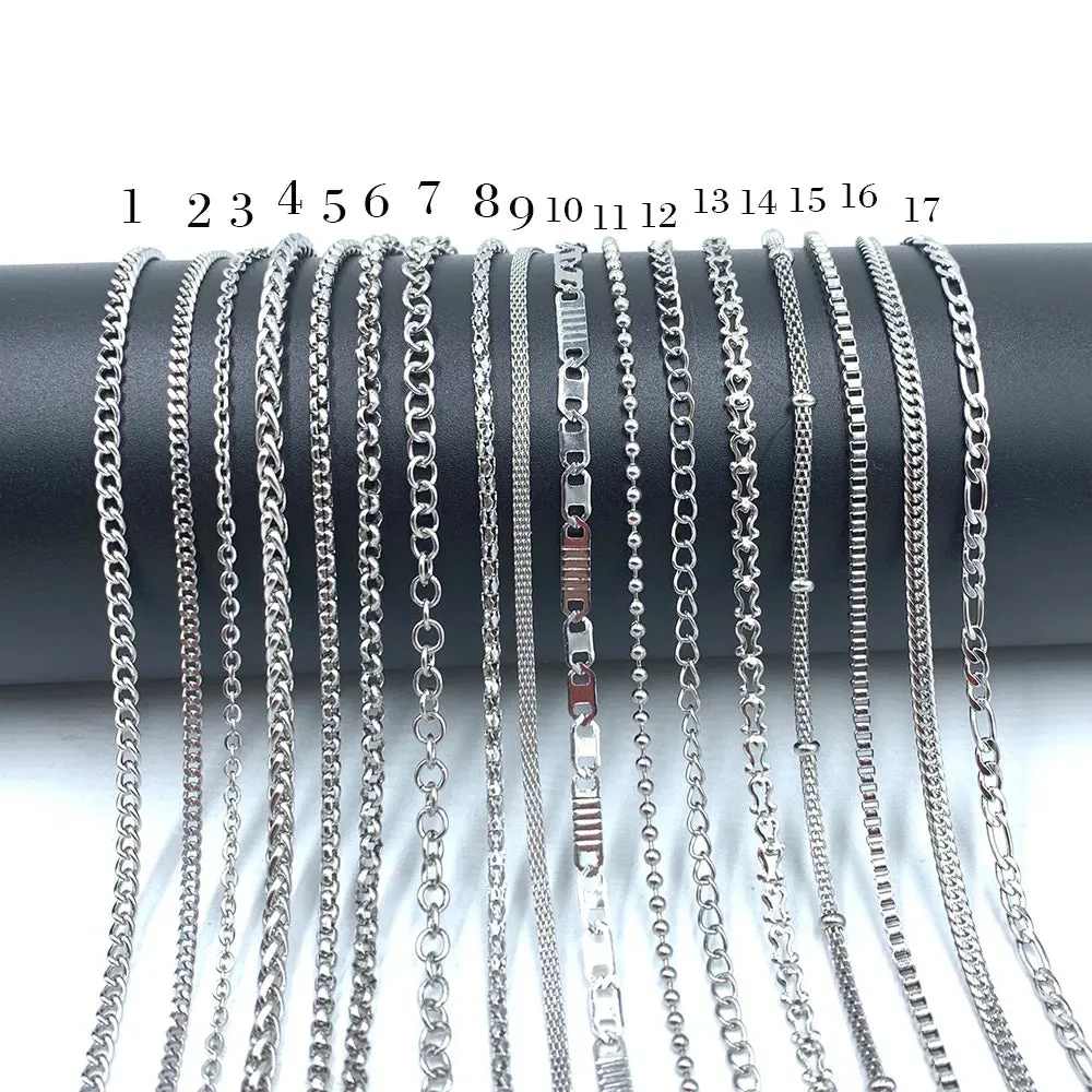 Stainless Steel Necklaces For Women DIY Jewelry Beads Choker Rope Chains Never Fade Pendant Cuban Necklace  2020