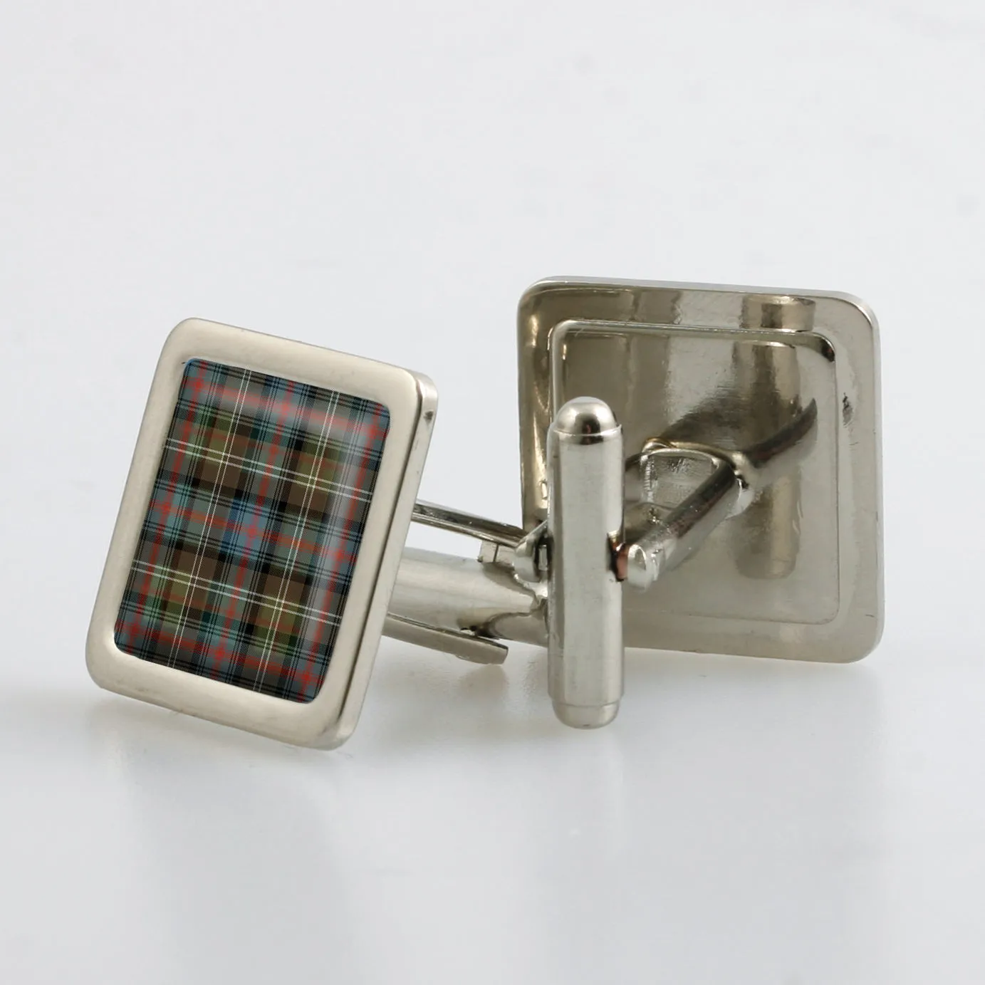 Sutherland Weathered Tartan Cufflinks - Choose Your Shape