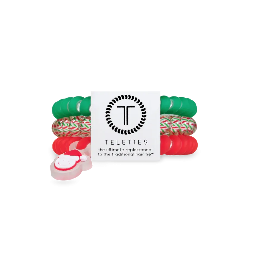 Teleties Hair Tie - Small Band Pack of 3 - Santa Baby (Ships in 1-2 Weeks)