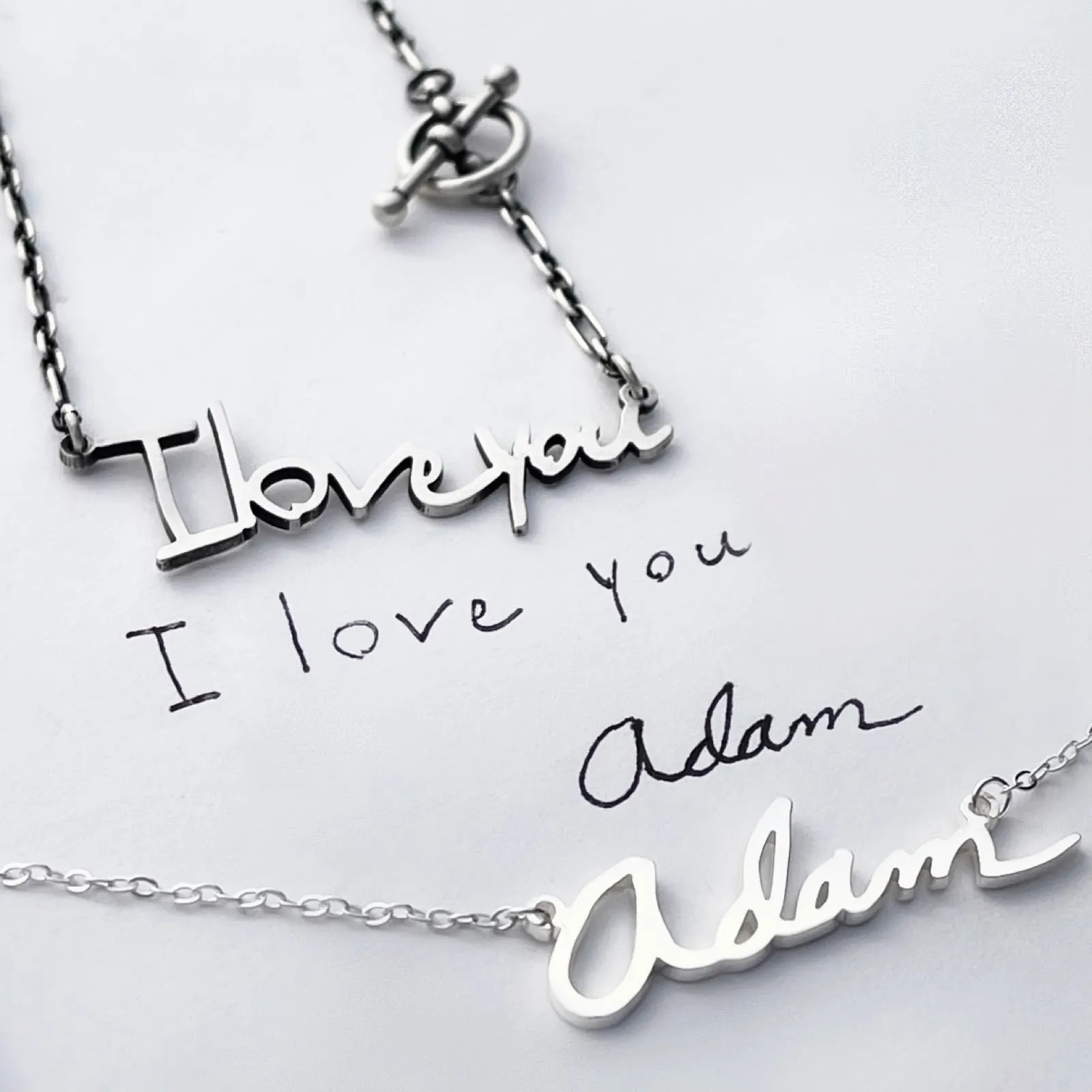 The Silhouette Series - Sterling Silver Handwritten Necklace