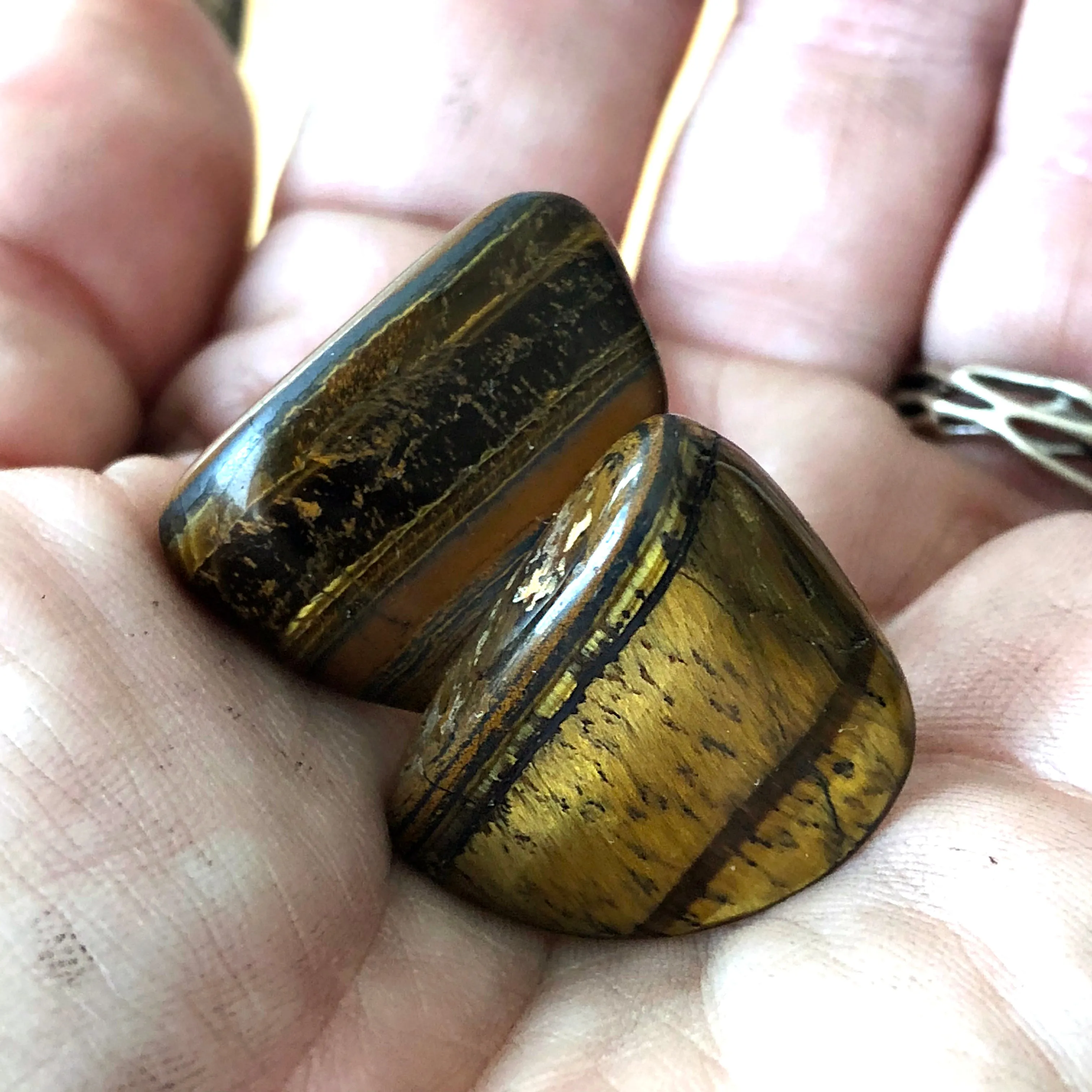 Tigers Eye Cufflinks, polished stone cufflinks