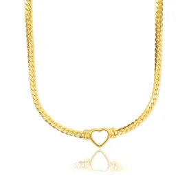 VITTORIA HEART SNAKE CHAIN NECKLACE