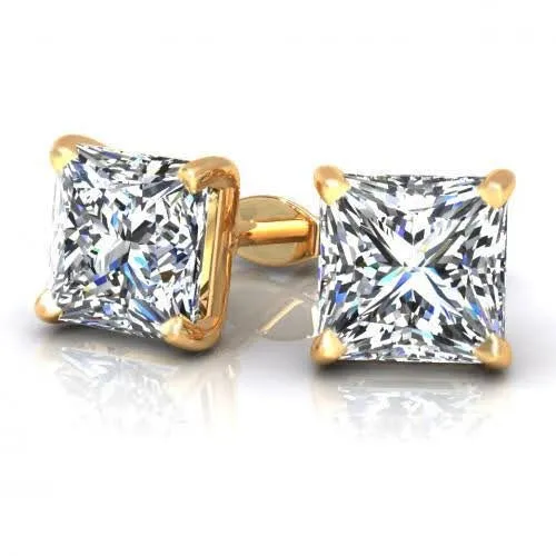 Wholesale 0.50CT Round Cut Diamond Stud Earrings in 14KT Yellow Gold