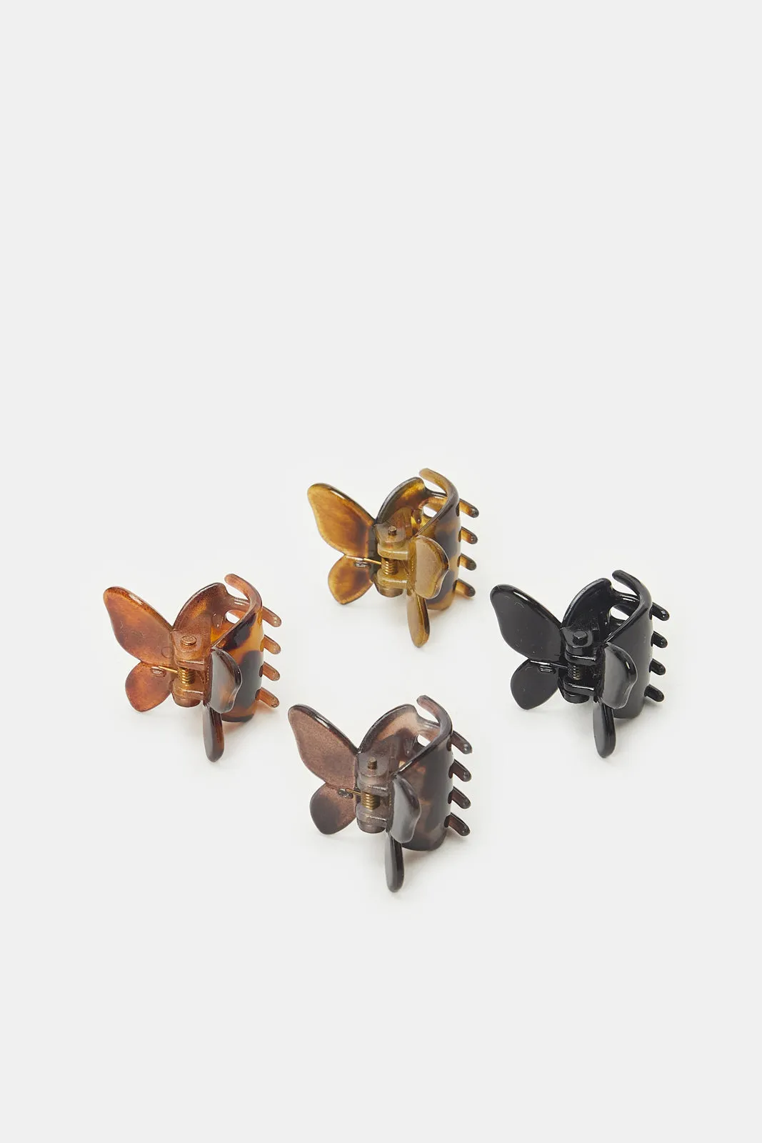 Women  Black And Brown Hair Claw Set (Pack of 4)