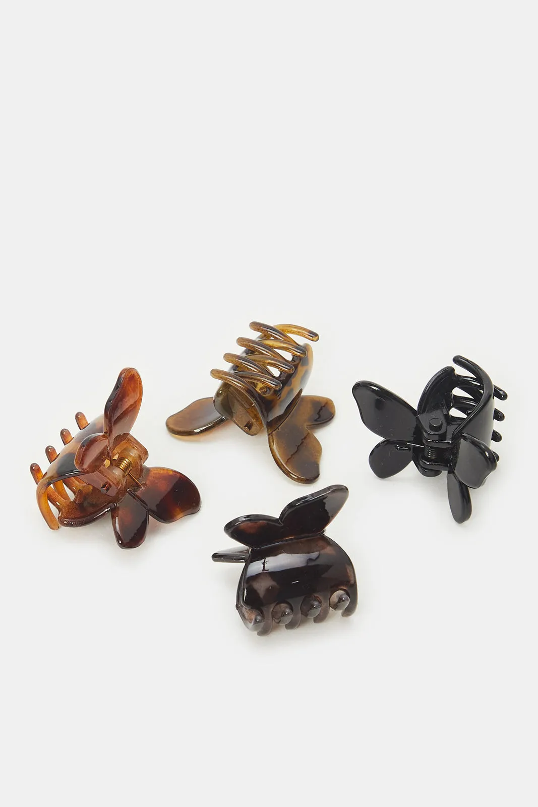 Women  Black And Brown Hair Claw Set (Pack of 4)